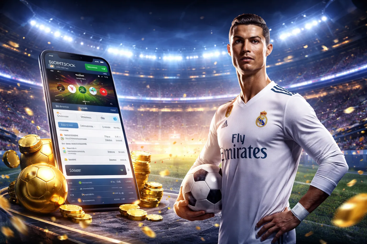 Bộ sưu tập các biểu tượng game nhỏ hơn như quả bóng đá, quân bài, máy slot, cá, được đặt trong các khung hình riêng biệt với các mẹo nhỏ bên cạnh, tượng trưng cho chiến lược cụ thể từng game. Màu sắc chủ đạo xanh lam và trắng.